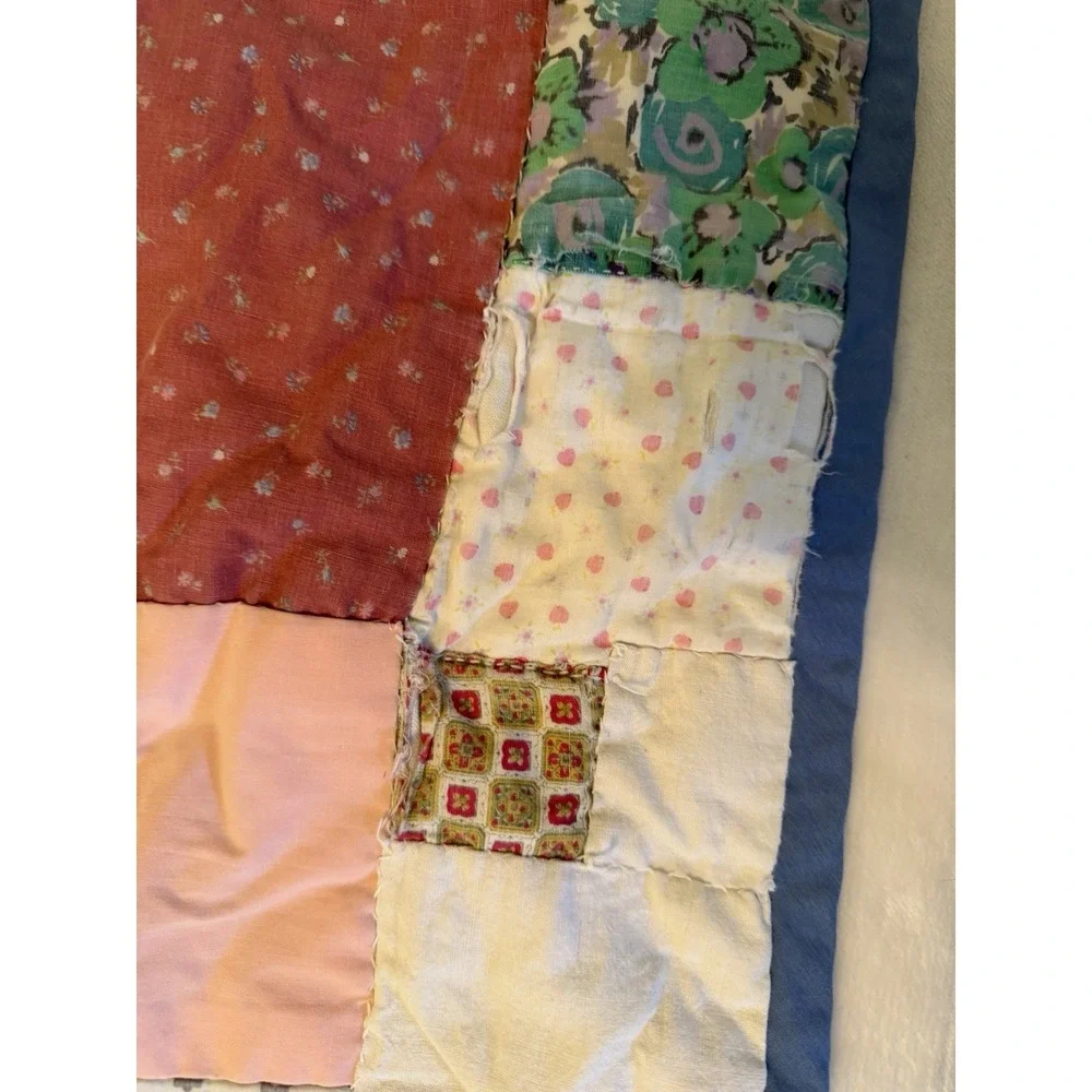 Vintage Scrappy Patchwork Quilt Full 57X68 Heavyweight